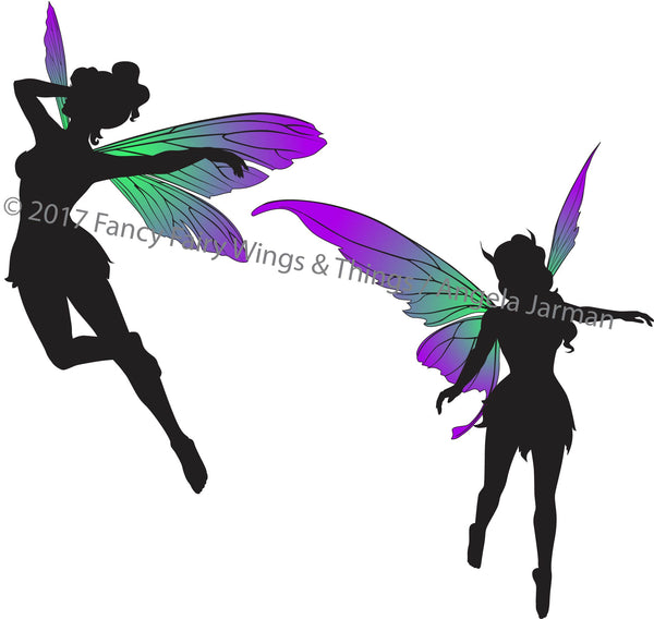 fairies fairy flying clip silhouettes vector wings silhouette things fancy ai clipart eps getdrawings