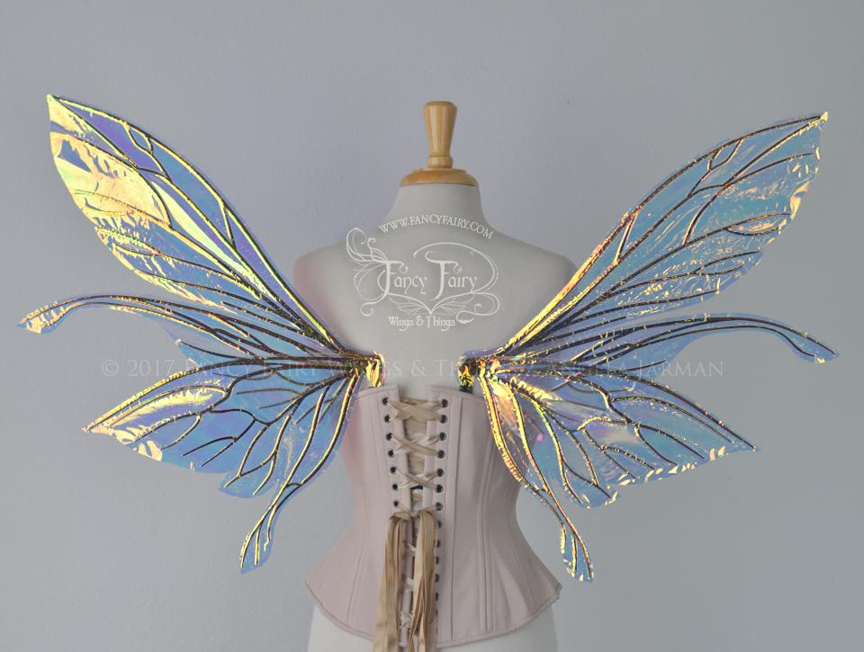 Salome Iridescent Fairy Wings In Clear Diamond Fire With Black Veins Fancy Fairy Wings Things - roblox diamond winged fairy