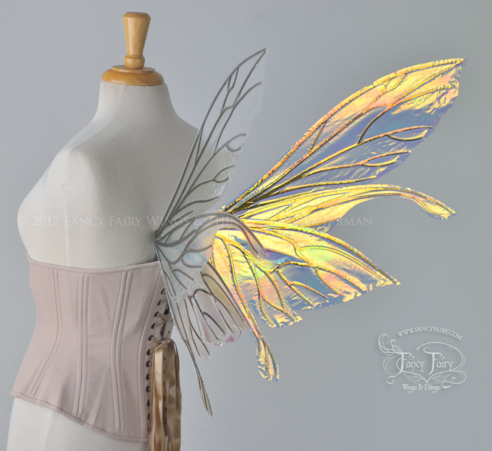 Salome Iridescent Fairy Wings In Clear Diamond Fire With Black Veins Fancy Fairy Wings Things - roblox diamond winged fairy