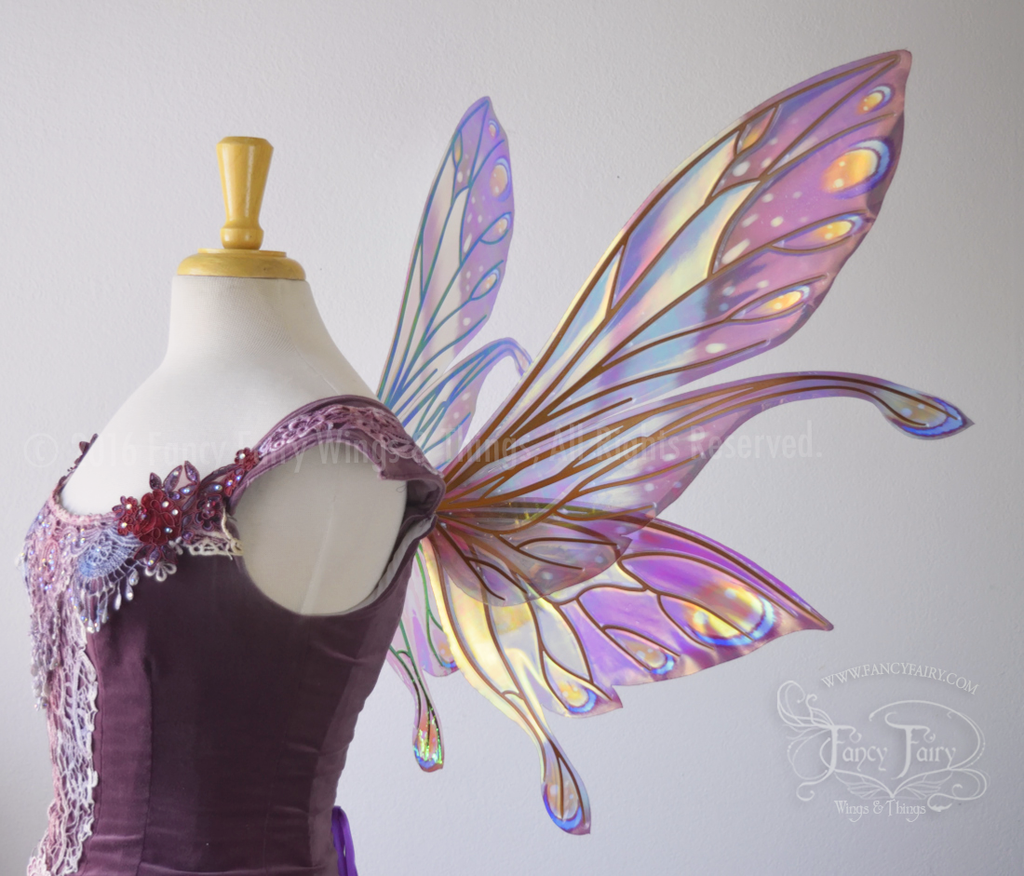 Salome Painted Iridescent Fairy Wings In Burgundy And Sunset With Copp Fancy Fairy Wings Things