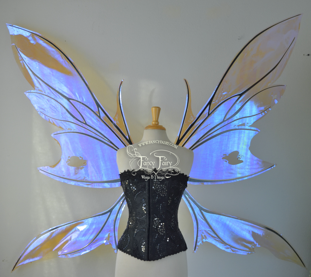 Extra Giant Kira Iridescent Fairy Wings In Lilac With Black Veins Fancy Fairy Wings Things