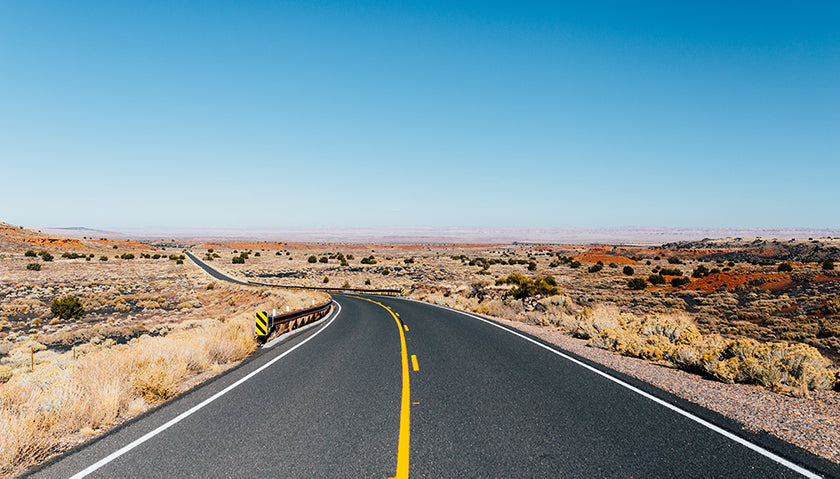 Gray asphalt road in Flagstaff, Arizona