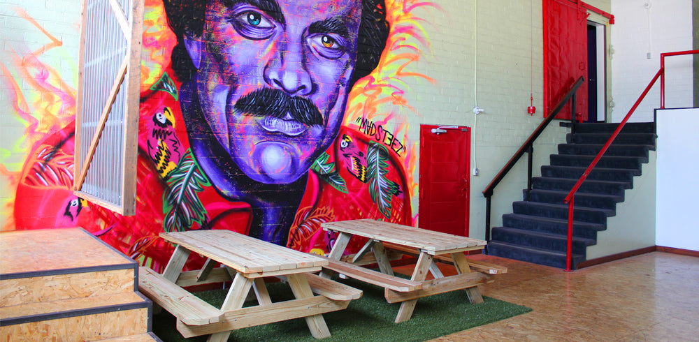 THE MADSTEEZ MAGNUM P.I. WALL AT KNOCKAROUND HQ