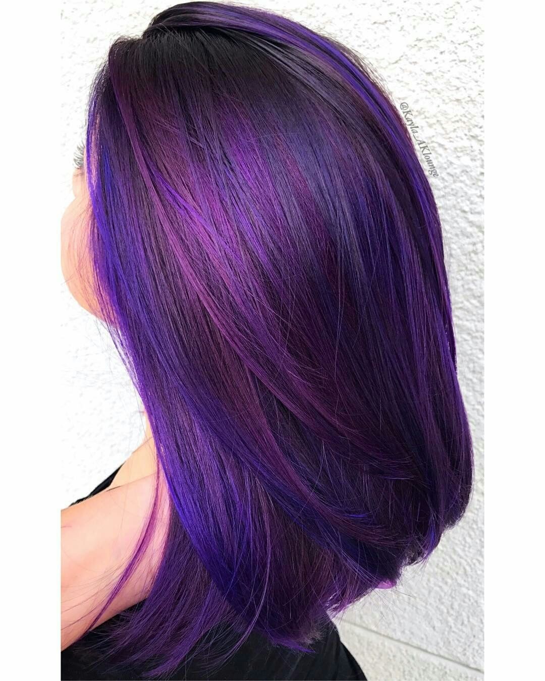 Фиолетовые волосы окрашивание на темные волосы