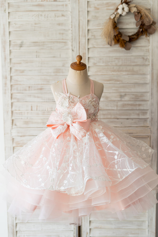 Adorable Peach Flower Girl Dresses For Rustic Summer Wedding| Misdress