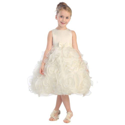 white flower girl dress