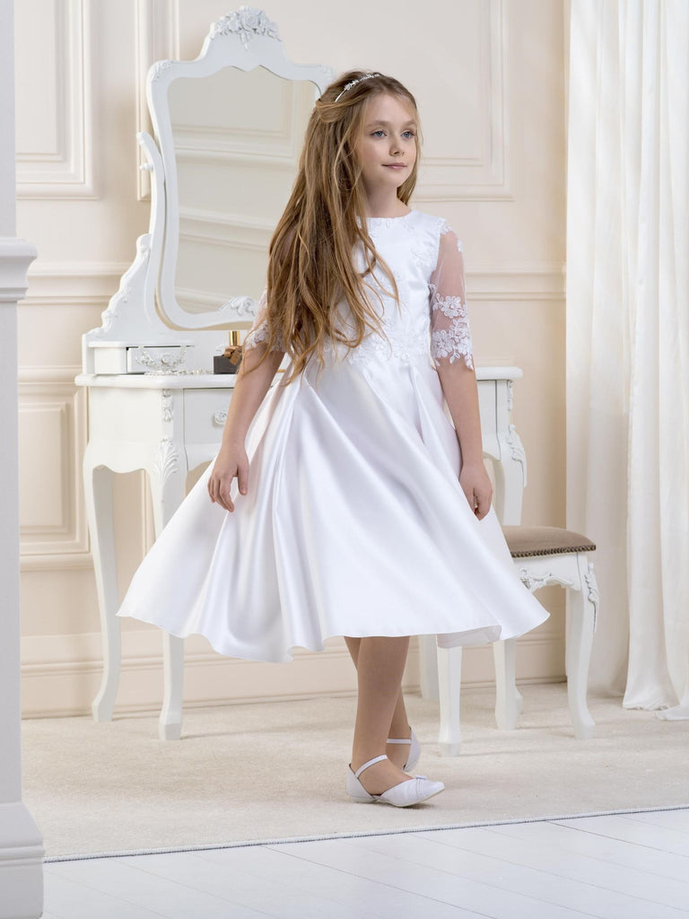 silk and satin communion dresses