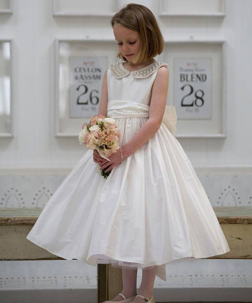 Net,Satin Party Wear White First Communion Kids Dress at Rs 5000 in  Faridabad
