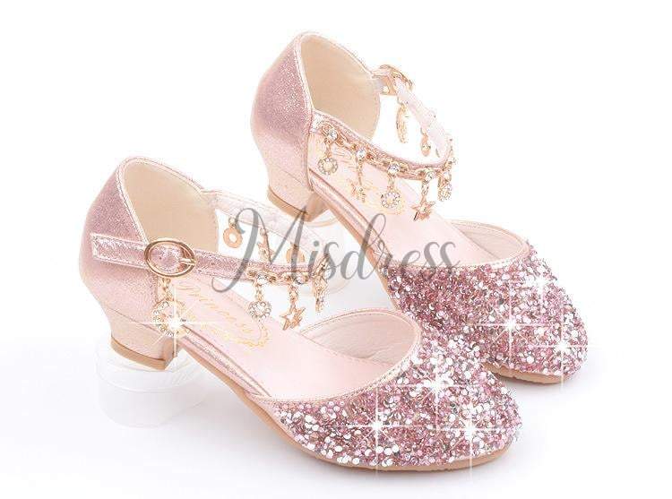Purple/Silver/Pink Sequin Rhinestone Sandals Wedding Flower Girl Shoes ...