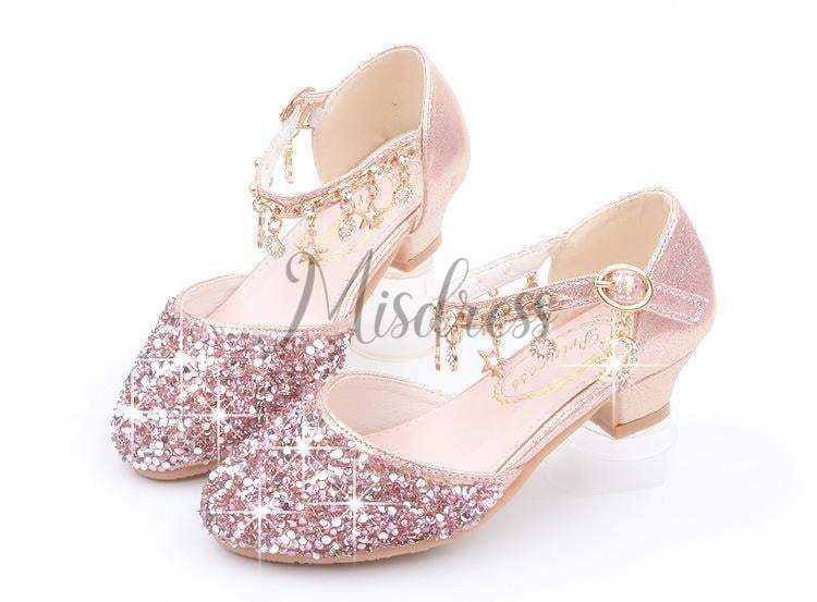 Purple/Silver/Pink Sequin Rhinestone Sandals Wedding Flower Girl Shoes ...