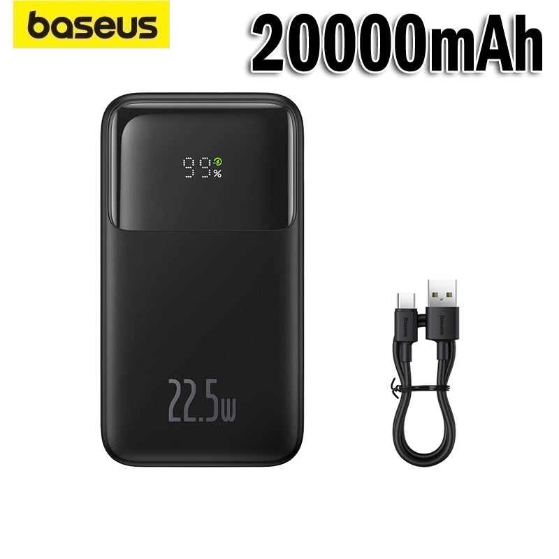 Baseus Comet Series 22.5W Power Bank Powerbank 10000mAh 20000mAh with Built In Dual-Cable Portable Charger Fast Charge