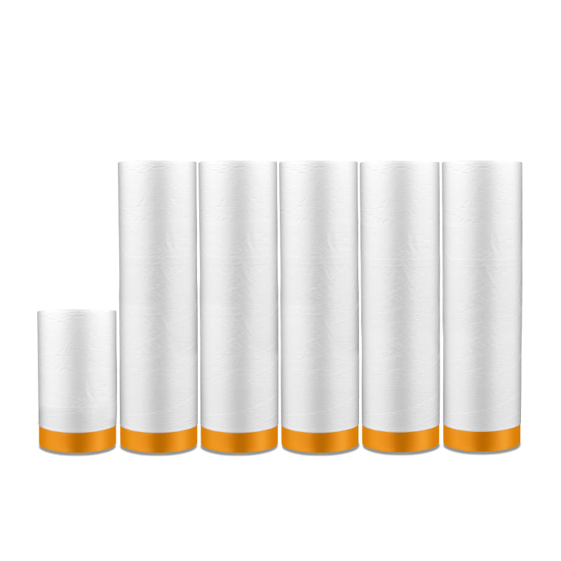 Pre-Tape Masking Film Wall Paint Spray Painting Furniture Renovation Protection Painter Tape Plastic Drop Cloth Sheet