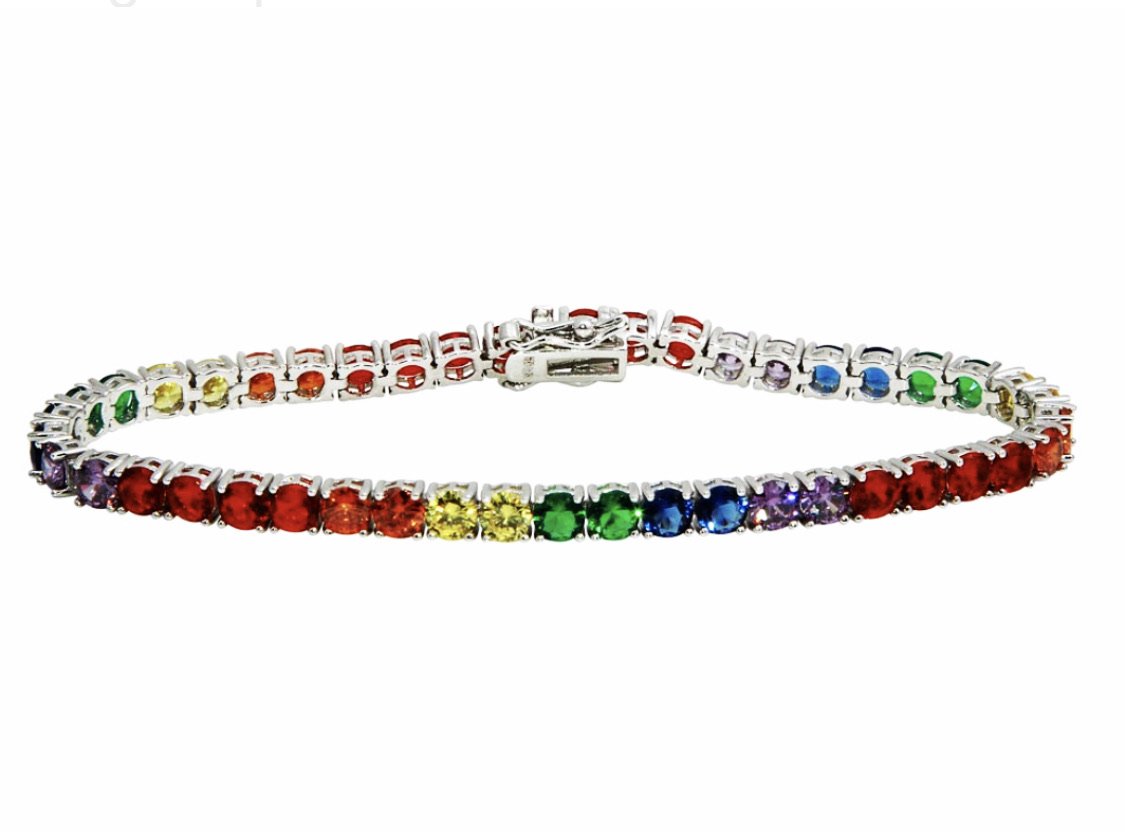 Rainbow tennis bracelet