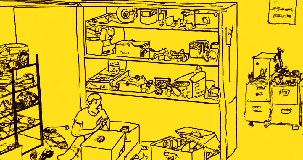 Line Drawing of Organisation & Storage in Businesses