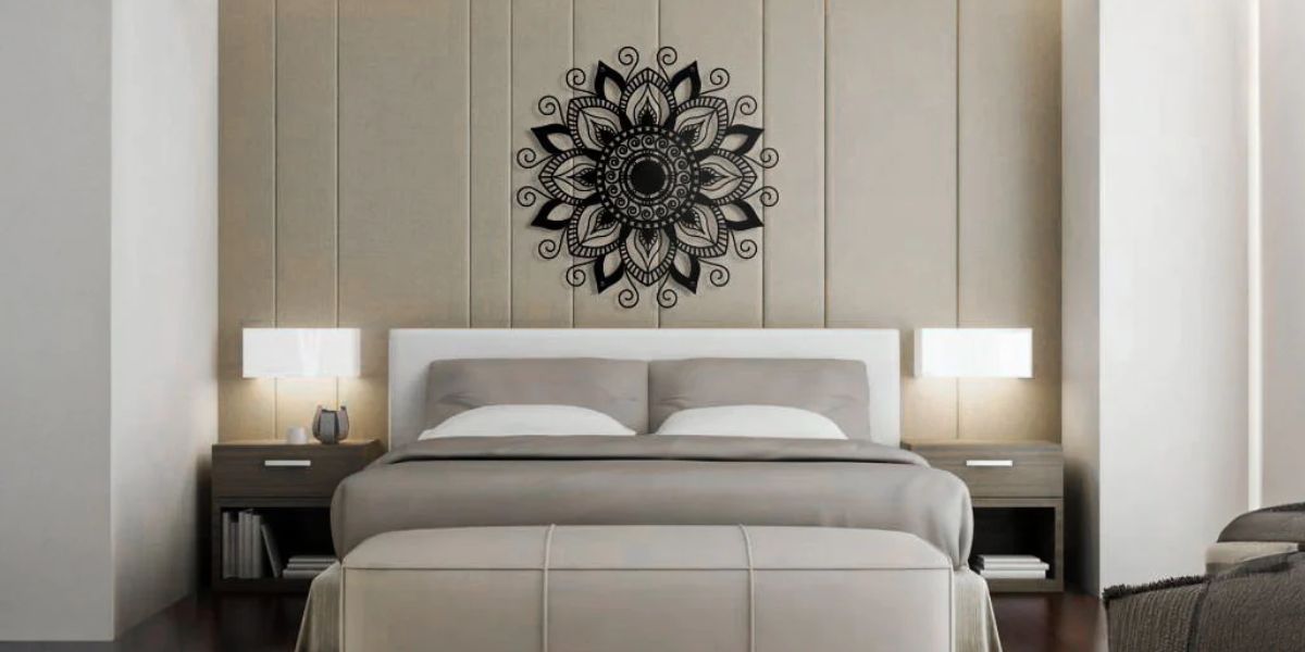 wall art above a bed