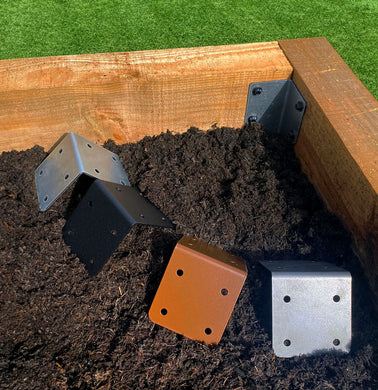 SleeperFit Standard-Size Single-Tier Internal Corner Railway Sleeper Joining Bracket - Suitable for Planters, Raised Beds, Driveway & Path Edging - Indoor Outdoors