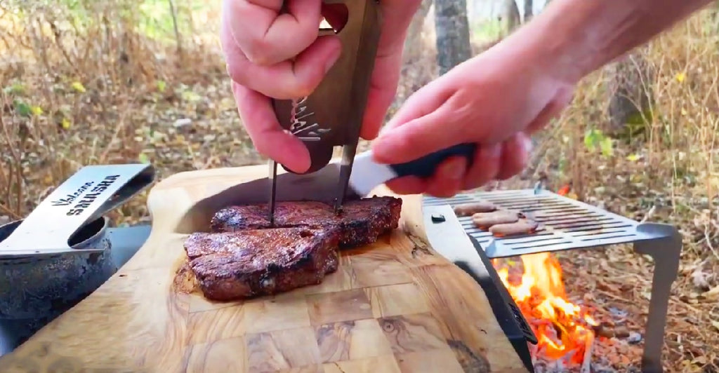 How to grill meat over an open fire