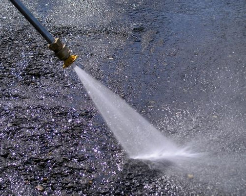 Power washing concrete