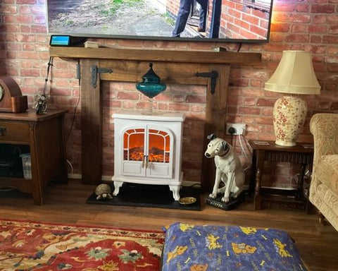 image of fireplace created with sleepers