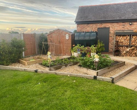 Sleepers used as veg patch edging