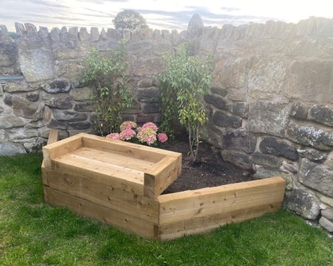 seating area made from sleepers