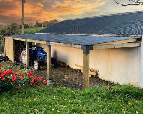 pergola created as a tractor port