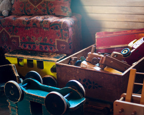 Toy Boxes with Old Fashioned Toys