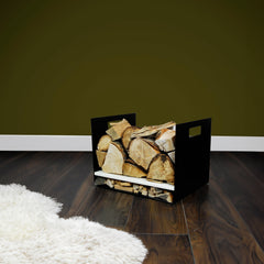 Volcann Firewood Log Basket - Stores a Weekend's Supply of Firewood Logs & Kindling - Indoor Outdoors