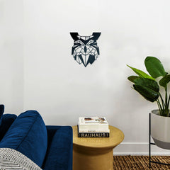 Owl Minimalist Geometric Metal Wall Art (35cm Tall) - Indoor Outdoors