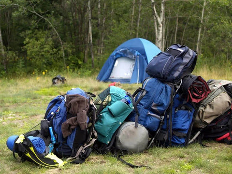 Giant pile of camping gear