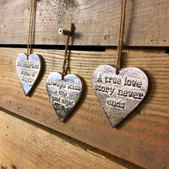 Aluminium Textured Hanging Heart - Indoor Outdoors