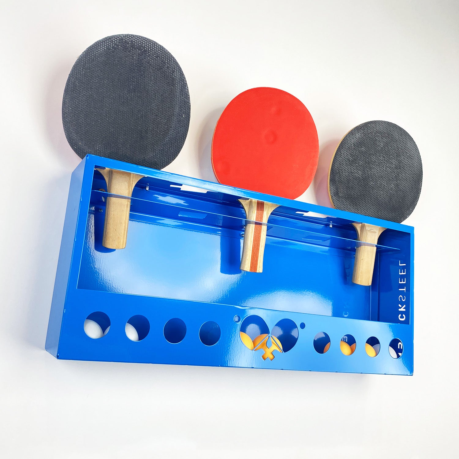 Ping Pong Ball Holder And Paddle Storage Unit Blacksteel™