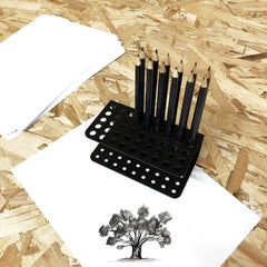 Craftsadora Wall Mountable / Desktop Pencil Storage Holder (45 Slots) - Indoor Outdoors