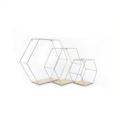Hexagon Slim Line Shelf Unit - Indoor Outdoors