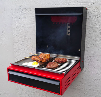 Volcann™ Pyro Fold Out Wall Mount BBQ with Modular Grilltops