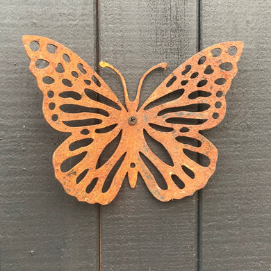 Bellamy Wall Mount Rustic Steel Butterfly Ornament - Indoor Outdoors