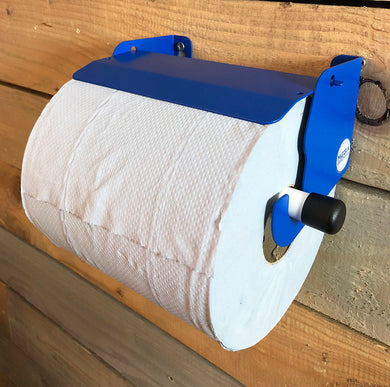 MegaMaxx UK™ Industrial Blue Roll & Paper Towel Holder with Stop Brake - Indoor Outdoors