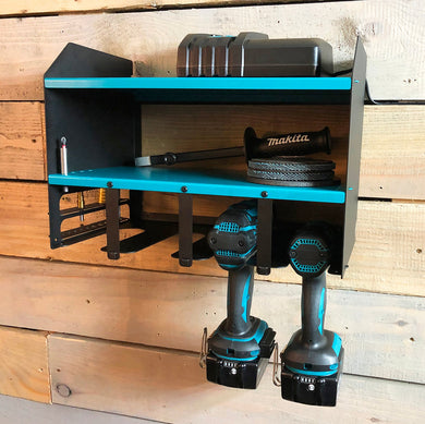 MegaMaxx UK™ Power Tool Storage Charging Station - Makita Blue Edition - Indoor Outdoors