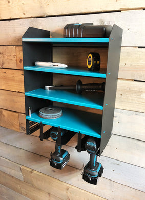 MegaMaxx UK™ Power Tool Storage Charging Station - Wall Mount Shelf Unit - Indoor Outdoors