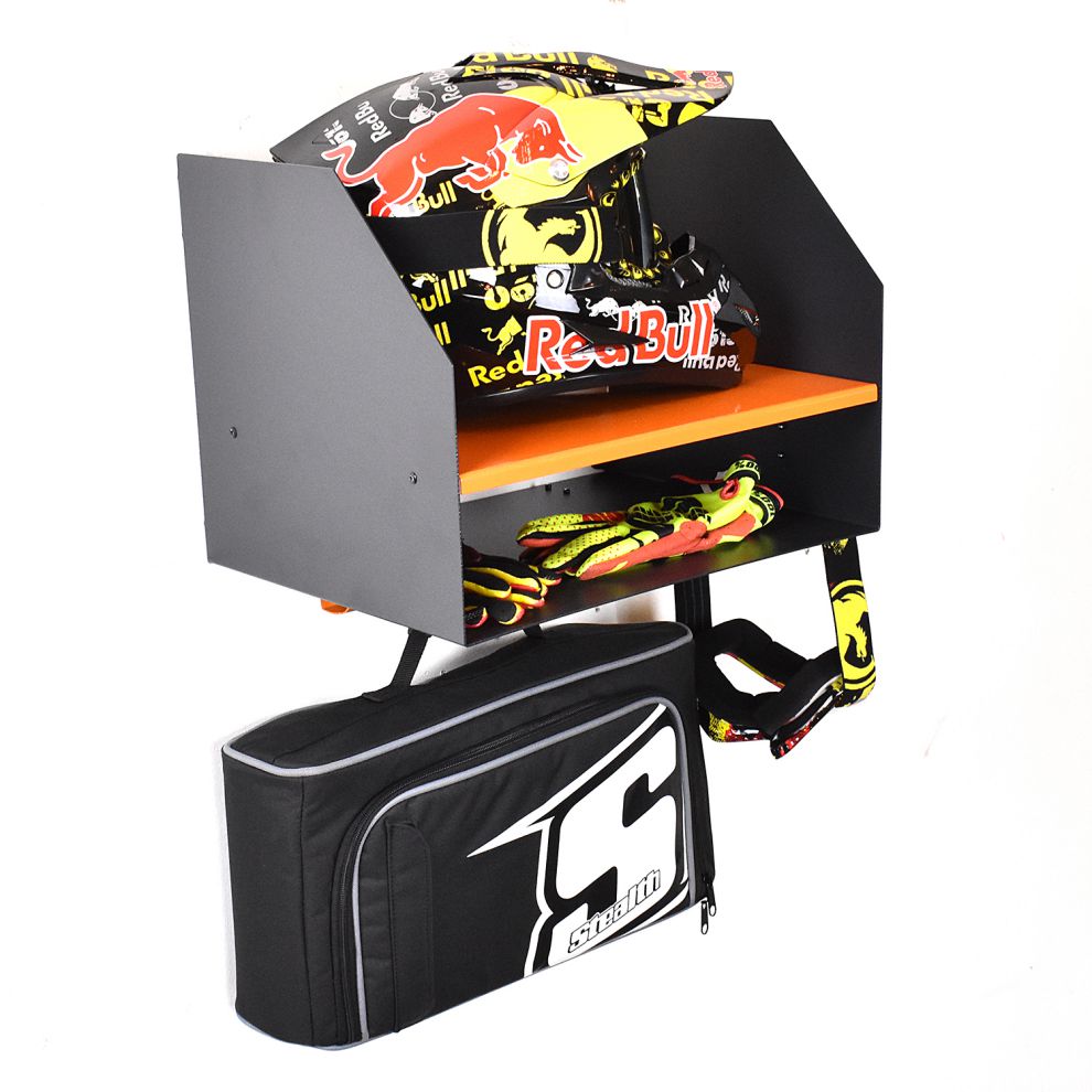 Motorcycle Helmet Shelf & Storage Unit | Store Your Helmet & Gear