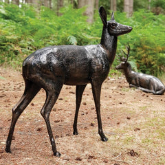 Fergus McArthur Standing Doe Bronze Effect Sculpture - Indoor Outdoors