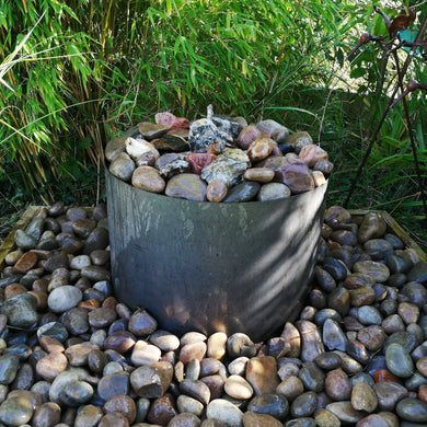 Circular Rustic Steel Planter With Base - Indoor Outdoors