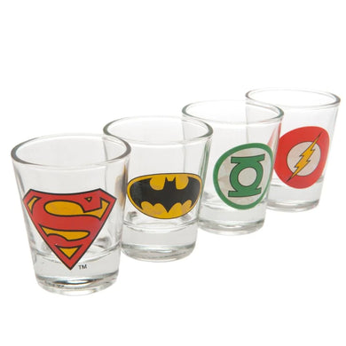 DC Comics Logo Shot Glasses (Pack of 4) - Indoor Outdoors