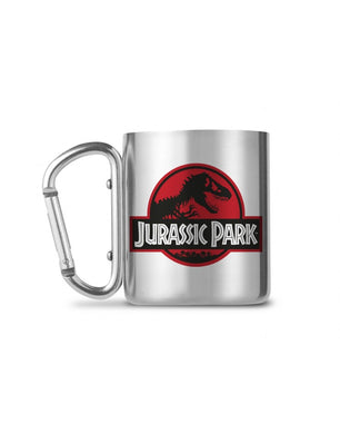 Jurassic Park Graphic Metal Carabiner Mug - Indoor Outdoors