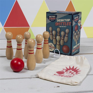 Retro Games Desktop Skittles Bowling Set - Indoor Outdoors