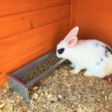 Mini Galvanised Feeding Trough for Rabbits, Guinea Pigs & Small Animals (4707127951434)