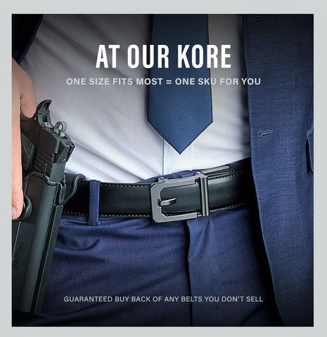 Kore Essentials makes the best leather gun belts for everyday carry and concealed carry. 