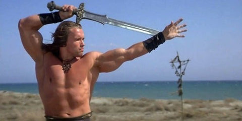 Arnold Schwarzenegger's  movie have grossed over 4 billion. Arnold from scene in 'Conan the Barbarian"