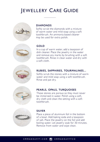 Jewellery Care Guide - Emma Krafft – Emma Krafft Jewellery