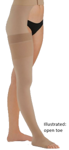 Juzo Dynamic Cotton Thigh High Closed Toe With Waist Attachment (Right) - Short Length - Class 2 (23-32mmHg)